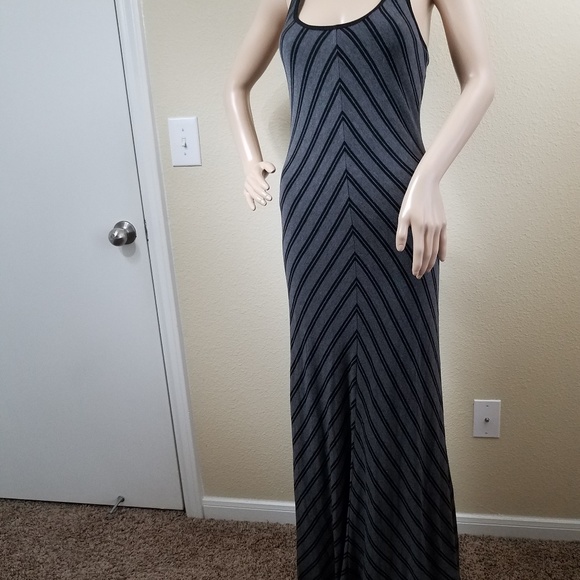 Bella Luxx Dresses & Skirts - Bella Luxx Dublin Stripe gray black maxi dress S